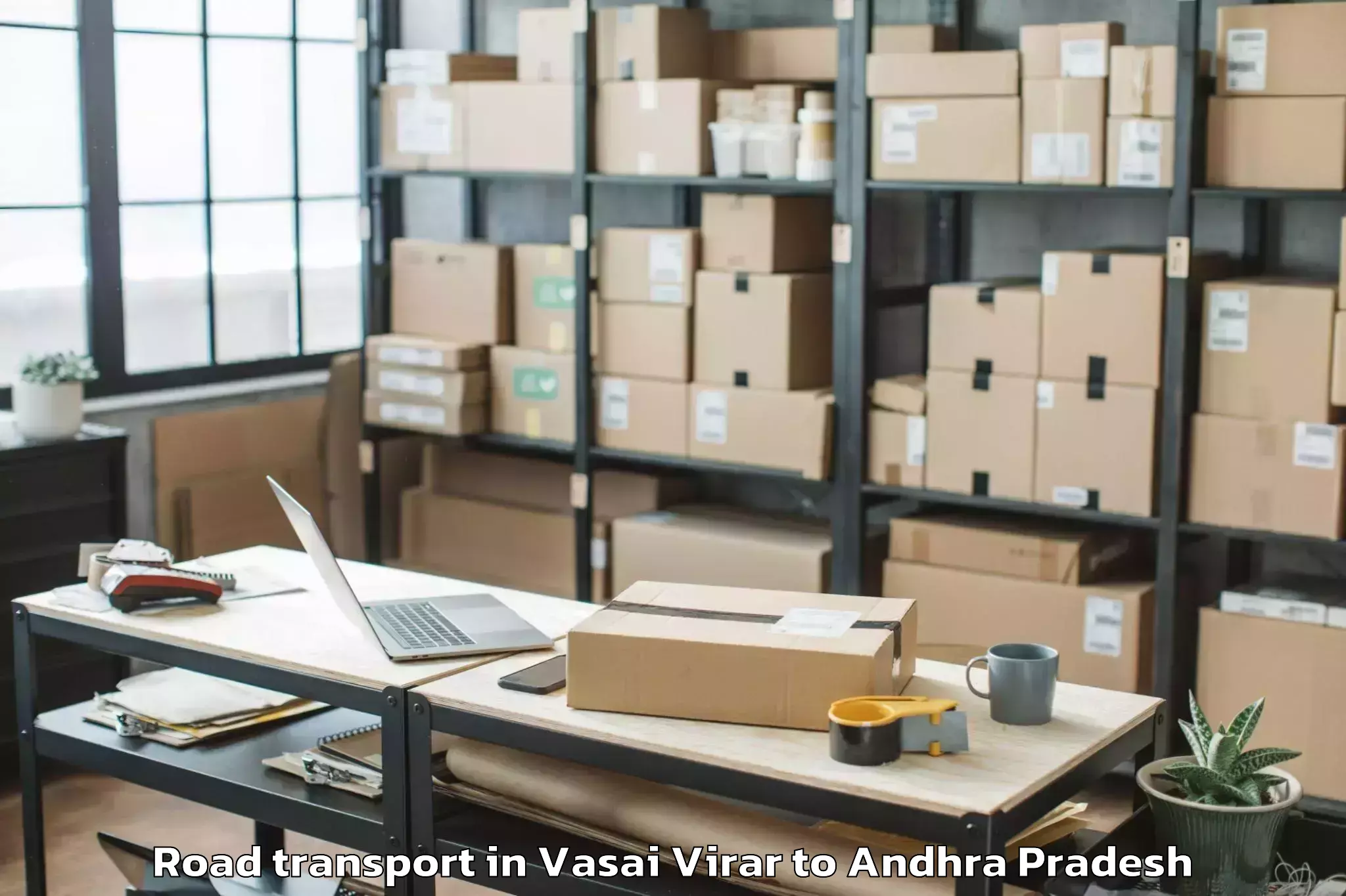 Top Vasai Virar to Vadlapudi Road Transport Available